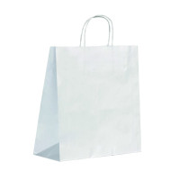 Sac cabas papier blanc poignées ficelles    H310mm
