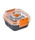 Bol carre en verre+couv transp.+protection silicone112x112mm H48mm 310ml