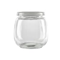 Bocal en verre sphérique avec couvercle plastique PP à clipserH73mm 200ml