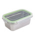 Boite repas rectangulaire NoxBox en inox avec couvercle en plastique PP  193x125mm H70mm 1000ml