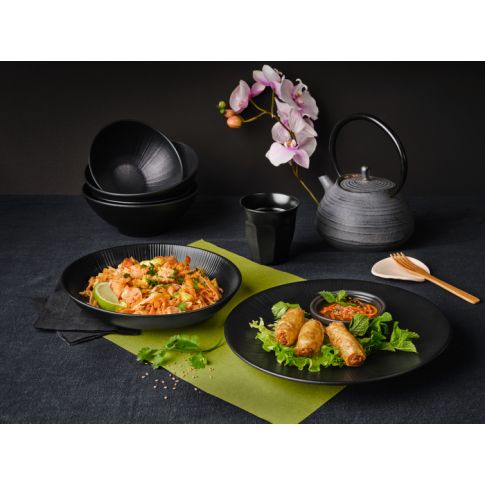 Black Phoenix assiette creuse noire ré-employable H46mm 950ml