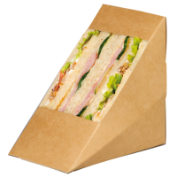 Triangle sandwich kraft triple à fenêtre 85x125mm H125mm