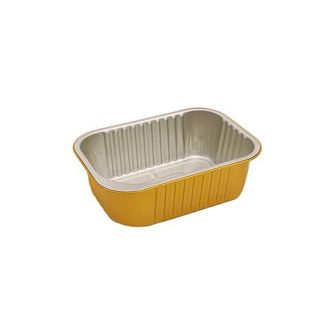 Opseal Barquette aluminium extérieur or/ Intérieur argenté 161x110mm H40mm 680ml