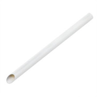 Paille biseautée blanche pour Bubble Tea - emballage individuel  H200mm
