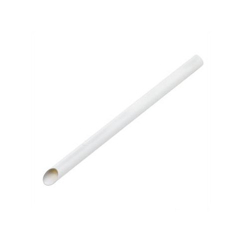 Paille biseautée blanche pour Bubble Tea - emballage individuel  H200mm