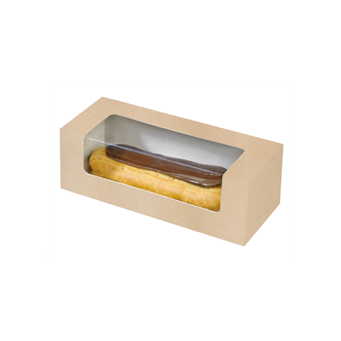 Boîte carton à fenêtre PET pour éclair ou macaron 150x60mm H50mm
