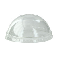Couvercle PET transparent dôme avec trou  H10mm