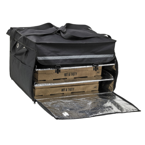 Caisse scooter/sac a dos ISO noir 2 ouvertures etagere 495x495mm H320mm