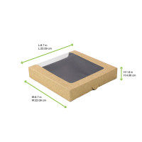 Boîte sushi avec fenêtre antibuée pour 30-38 pieces 220x220mm H40mm