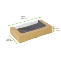 Boîte sushi avec fenêtre antibuée pour 24 pieces 240x135mm H45mm
