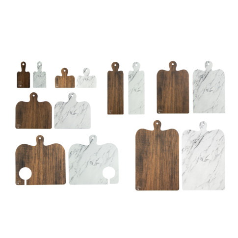 Les planches apéro double face imitation marbre et bois  90x295mm