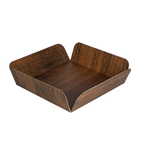 Carré rainé carton décor bois double face+Couv. PET