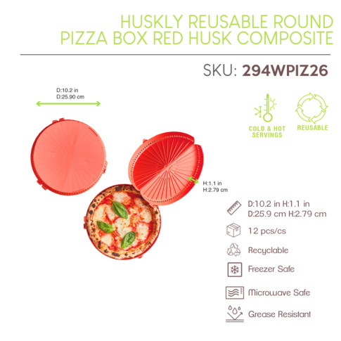 Boîte à pizza ronde réutilisable  H28mm