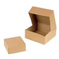 Boîte pâtissière carton kraft brun carrée 180x180mm H80mm