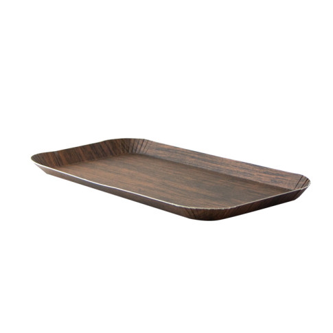 Plateau decor bois foncé laminé 267x127mm H15mm