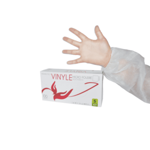 Gant vinyle micro-poudré taille L 4,7 gr - Conforme à la règlementation REACH 240x105mm