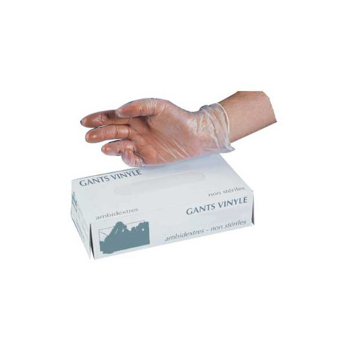 Gant vinyle micro-poudré taille M 4,2 gr - Conforme à la règlementation REACH 240x95mm