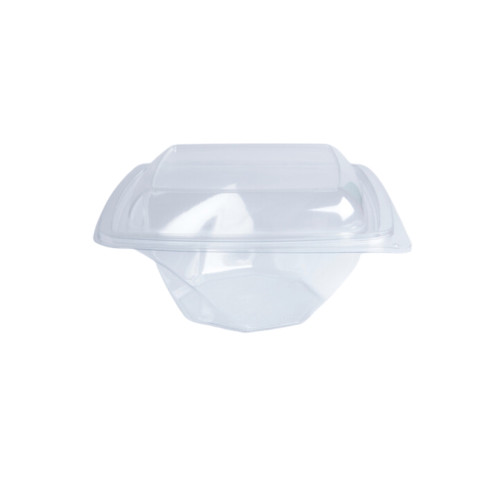 Saladier PET carré transparent vrillé