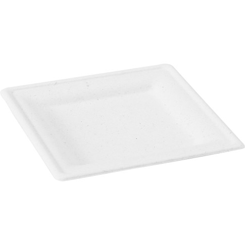 Assiette carrée blanche en pulpe200x200mm