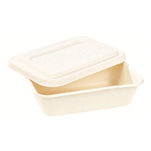 Boite repas pulpe blanche avec couvercle193x135mm H50mm 850ml