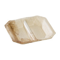 Coupelle carrée en palmier 2 compartiments  100x100mm H15mm