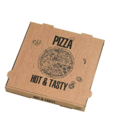 Boîte à pizza carton brun décor "Hot and Tasty" 310x310mm H40mm