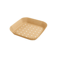 Moule à friture perforé carré kraft   160x160mm H45mm