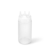 Squeezer souple transparent 3 embouts, plastique BPA free  H185mm 230ml