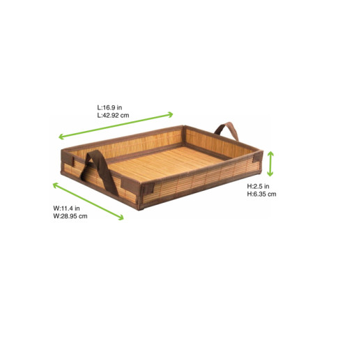 Plateau repas bambou 430x290mm H65mm