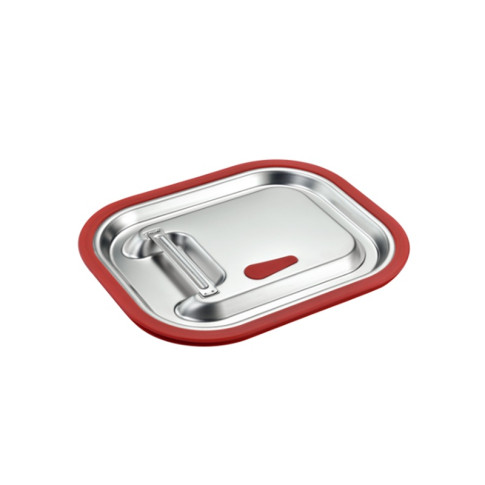 Couvercle 1/3 silicone inox 325x176mm H15mm
