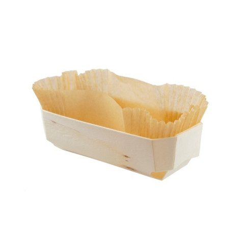 Moule de cuisson bois avec caissette papier brune "Bake me"  40mm  H59mm
