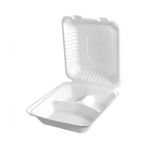 Coquille blanche pulpe 3 compartiments  220x202mm H80mm