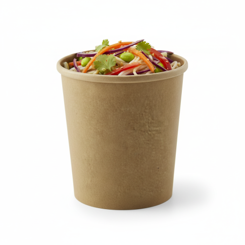 Pot carton kraft brun chaud et froid   H104mm 490ml