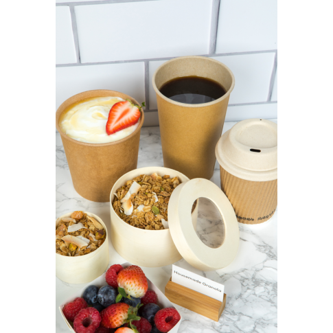 Pot carton kraft brun chaud et froid   H104mm 490ml