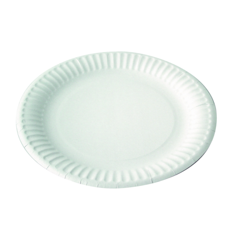 Assiette ronde en carton blanc   H20mm
