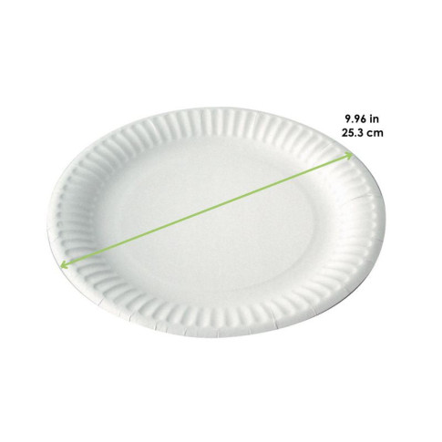 Assiette ronde en carton blanc   H20mm