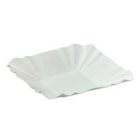 Assiette barque en carton blanc  108x108mm H20mm