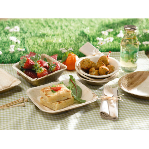 Assiette carrée en palmier  160x160mm H20mm