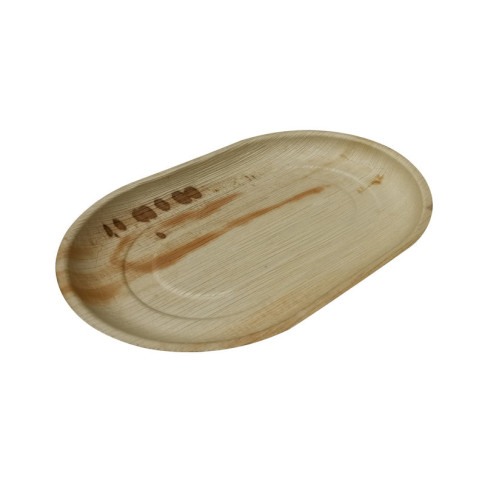 Plateau ovale en palmier  420x260mm H25mm