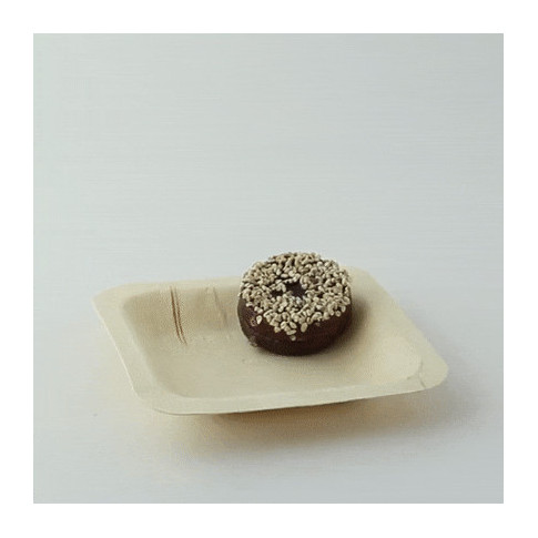 Assiette carrée en bois "Scandinavie"  115x115mm H17mm