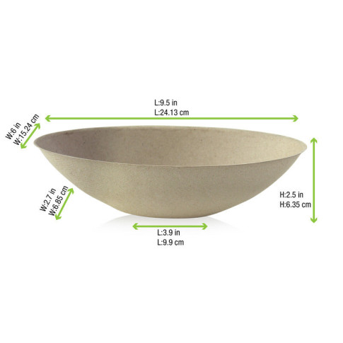 Bol ovale brun en pulpe "BioNchic"  240x145mm H63mm 1000ml