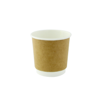 Gobelet carton laminé PLA double paroi kraft  H60mm 120ml
