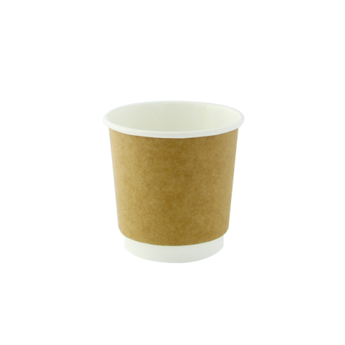 Gobelet carton laminé PLA double paroi kraft  H60mm 120ml