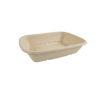 Plateau pulpe rectangulaire brun  215x158mm H50mm 1000ml