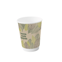 Gobelet carton laminé PLA double paroi  H110mm 340ml