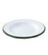 Assiette Enamel blanc en acier émaillé à bord vert   H30mm