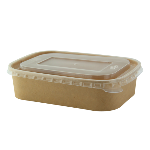 Saladier rectangulaire en kraft lamine pp 170x120mm H45mm 500ml