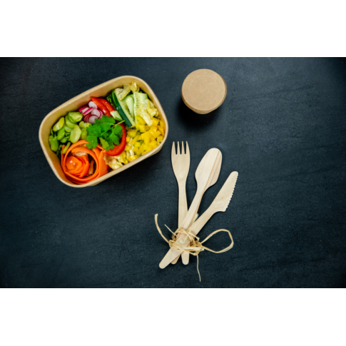 Saladier rectangulaire en kraft lamine pp 170x120mm H45mm 500ml