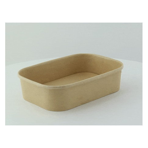 Saladier rectangulaire en kraft lamine pp 170x120mm H45mm 500ml