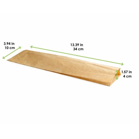 Sac sandwich papier kraft brun ingraissable  100x40mm H340mm